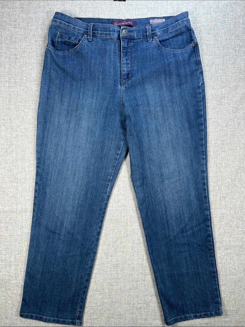 Gloria Vanderbilt Amanda Jeans Womens 16 Short Straight Leg Medium Wash
